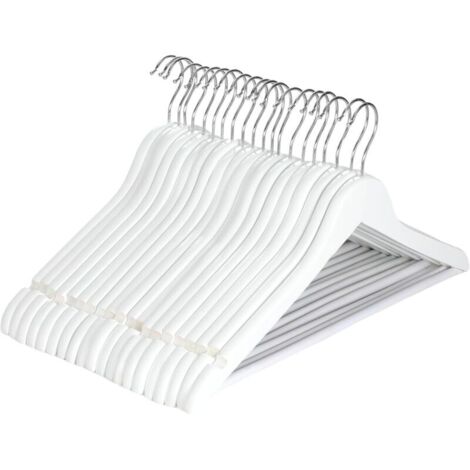 Set di 20 grucce in legno con incavi sulle spalle, barra porta pantaloni e gancio girevole a 360°