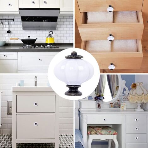 Set di 20 maniglie decorative vintage in acrilico a forma di zucca per porte, armadi, cassetti, comò, guardaroba, mobili da cucina o camerette per bambini.