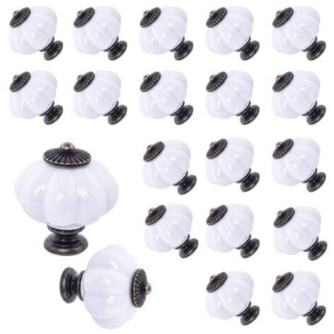 Set di 20 maniglie decorative vintage in acrilico a forma di zucca per porte, armadi, cassetti, comò, guardaroba, mobili da cucina o camerette per bambini.