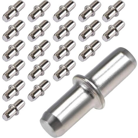 Set di 20 staffe, supporti e perni per mensole, perni per mensole, perni di supporto per mensole, fissaggi per mensole, staffe a innesto per mensole per mobili, armadi, supporti per mensole - 5x17