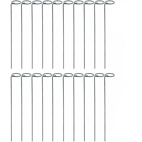 Set di 20 supporti da giardino, metallo, verde scuro