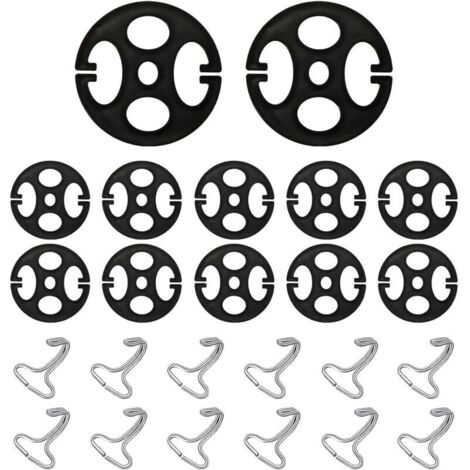 Set di 24 ganci in metallo per coprisedili auto, 12 ganci in metallo con clip di bloccaggio e 12 clip in plastica per coprisedili auto, elementi di fissaggio in plastica