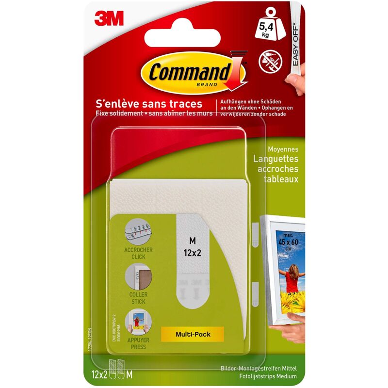 Image of Command - 17201-4PK Strisce per Montaggio Quadri, Misura m, Bianco