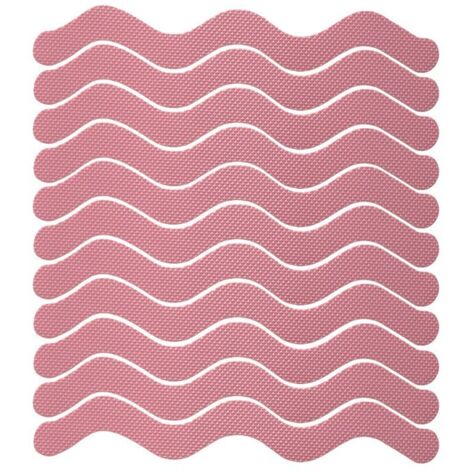 Set di 24 strisce antiscivolo rosa a forma di S per vasca da bagno, misura 2 x 20 cm.