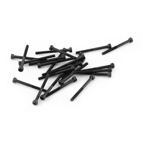 Set di 24 viti a testa cilindrica con esagono incassato M3 nere (M335mm, parzialmente filettate)