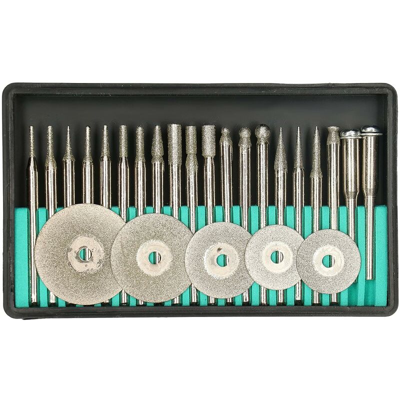 Set di 25 mini frese e dischi di fresatura per