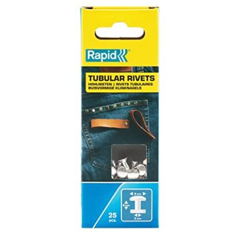 Set di 25 rivetti in acciaio Diam.3 x H.8 mm Rapid