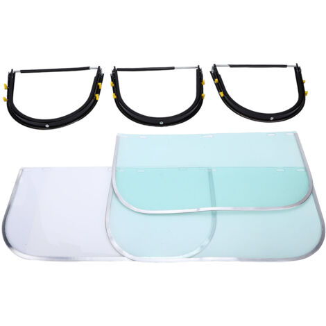 Set di 3 adattatori in alluminio per visiera di caschi di sicurezza, protezione da polvere e schizzi - Molatura e taglio - Staffa + visiera in PC da 1,0 mm
