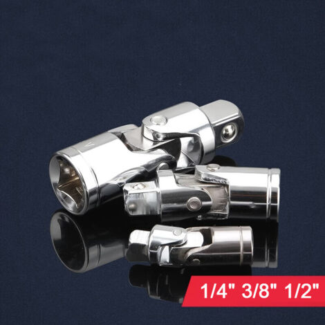 Set di 3 adattatori universali per prese con riduttore e connettore flessibile da 1/4", 3/8" e 1/2".