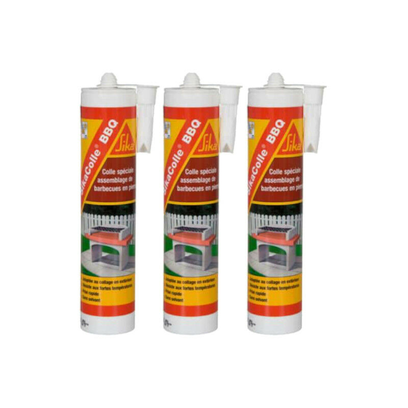 Sika - Set di 3 adesivi per il montaggio di piccoli barbecue in pietra Colle bbq - Beige chiaro - 500g - Clair