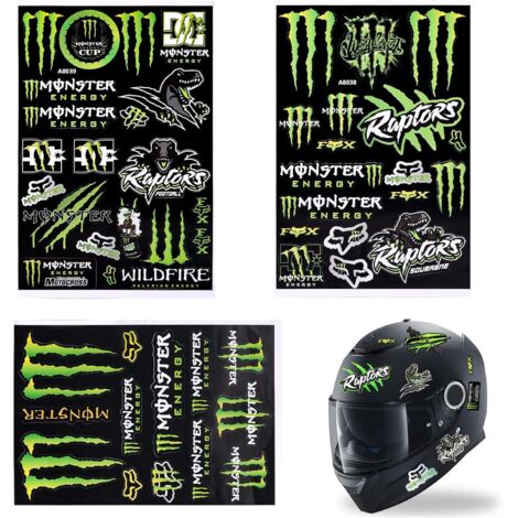 Set di 3 adesivi per moto, marchio Monster Claw, piccoli dettagli per auto sportive da corsa, 50 design di adesivi personalizzati per moto.