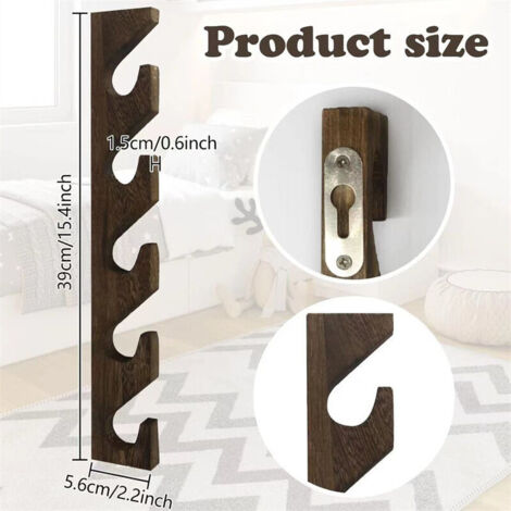 Set di 3 appendiabiti per cappellini da baseball, organizer da parete in legno per cappellini da baseball, montaggio verticale a parete per armadio, porta, camera da letto, soggiorno, ingresso, lavand