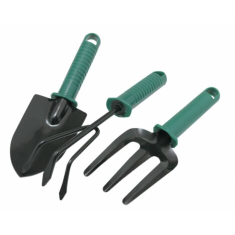 Set di 3 Attrezzini da Giardino con Manico in Resina