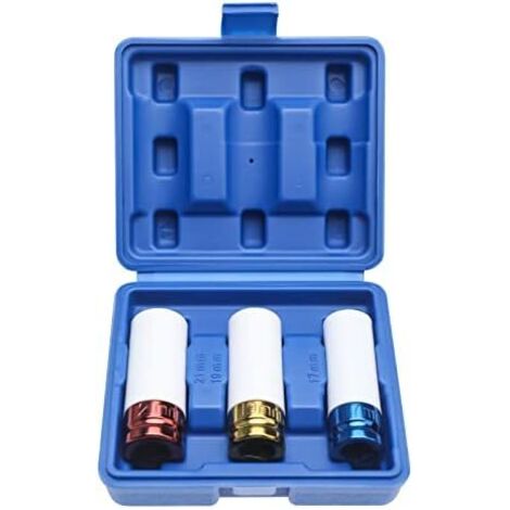 Set di 3 bussole a percussione per cerchi in alluminio, 17, 19, 21 mm