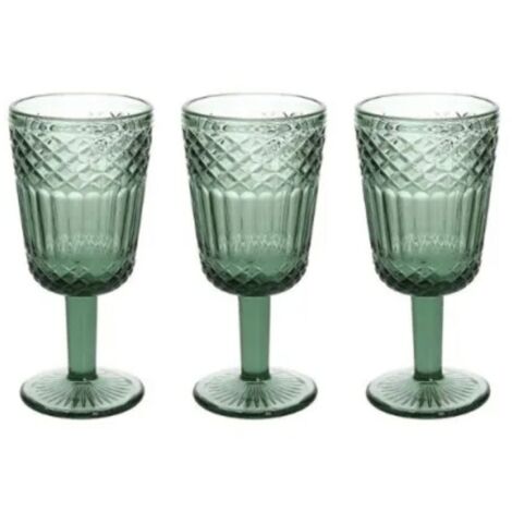 Set di 3 Calici Linea Claire Vetro Verde