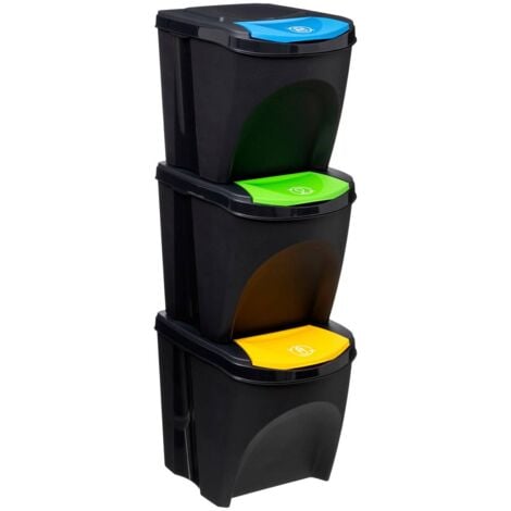 Set di 3 cestini per rifiuti in plastica da 25l - 5five