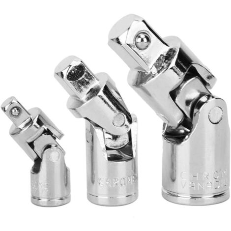 Set di 3 chiavi a bussola: acciaio lucidato a specchio, adattatore conico per 1/4 di pollice, 3/8 di pollice e 1/2 pollice, versatile per riparazioni e modifiche.