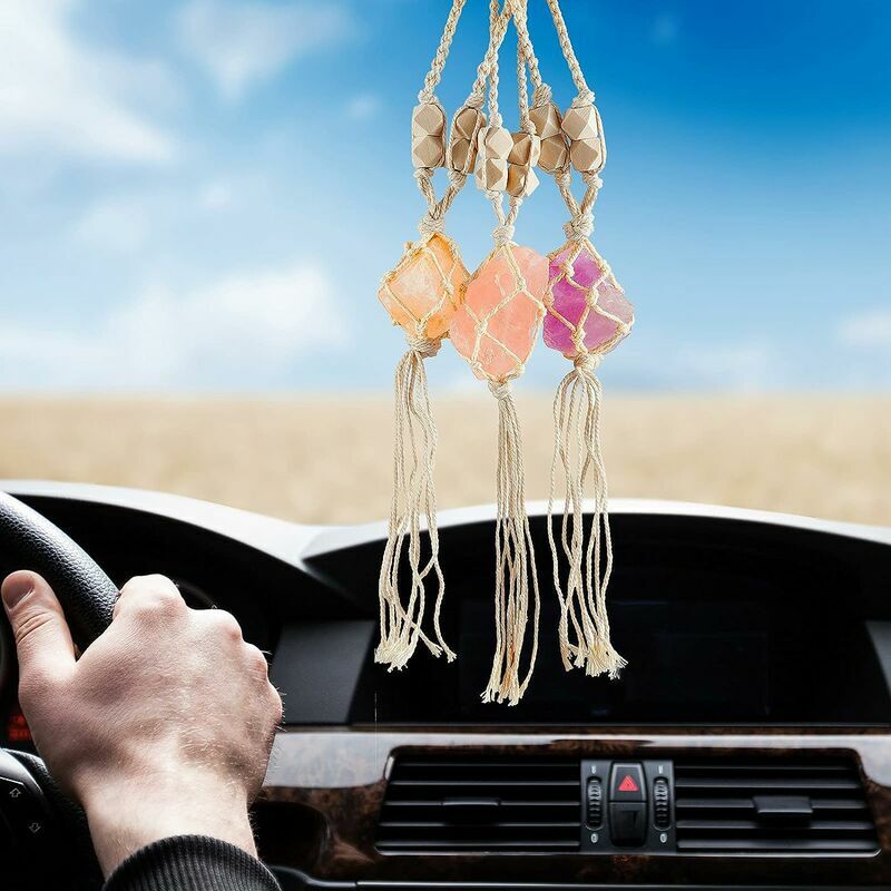 Set di 3 ciondoli per auto in cristallo appesi