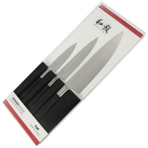 Set di 3 coltelli Wasabi Black (6710p, 6715u, 6720c) - Kai France