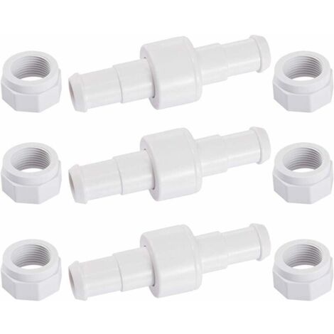 Set di 3 connettori girevoli per tubi flessibili D20 con 6 punte D15, compatibili con i robot pulitori per piscine
