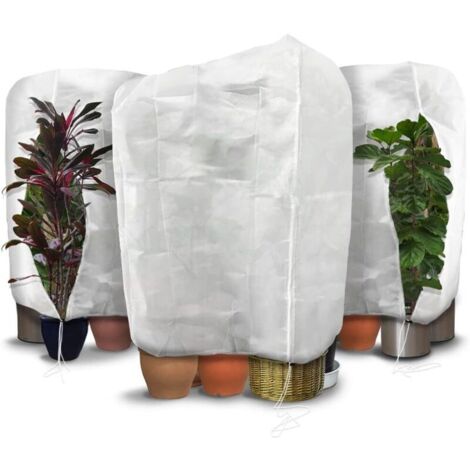 Set di 3 coperture invernali per piante in polipropilene da 80 g/m², pile invernale con coulisse e cerniera, telo protettivo per piante riutilizzabile e resistente, 200x240 cm