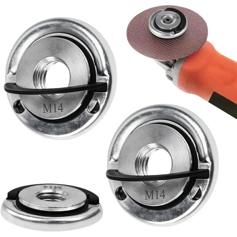 Set di 3 dadi a sgancio rapido M14 per smerigliatrici angolari. Accessori per smerigliatrici angolari: disco da taglio per legno.
