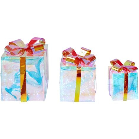 Set di 3 decorazioni natalizie a LED con alimentazione USB multicolore Capella