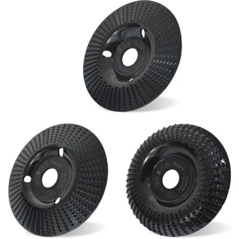 Set di 3 dischi abrasivi in carburo di tungsteno per legno, 125 mm, per modellare, levigare, tagliare e intagliare il legno, mole per smerigliatrice angolare