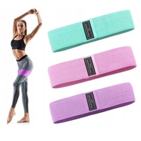 Set di 3 fasce elastiche in tessuto per esercizi