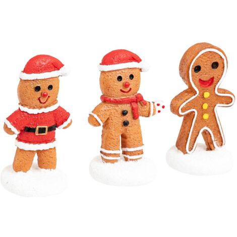 Set di 3 figure di villaggio di pan di zenzero h.5cm - Feeric lights & christmas