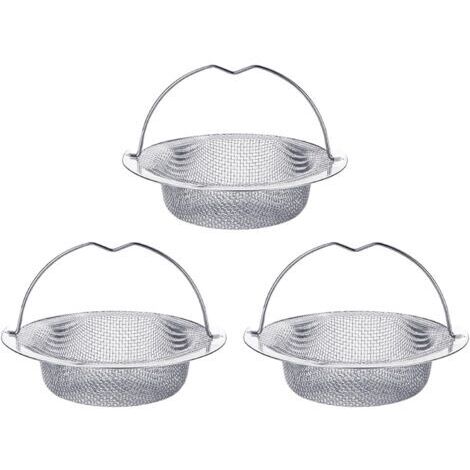 Set di 3 filtri per lavello in acciaio inox per cucina
