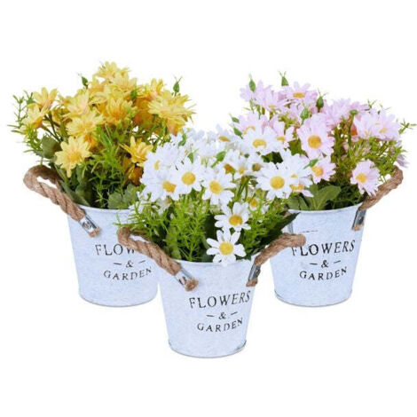 Set di 3 fiori artificiali in vaso 883