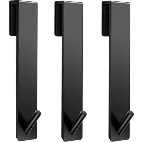 Set di 3 ganci neri per porta della doccia