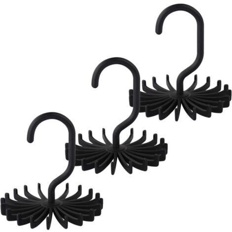 Set di 3 ganci per cravatte per armadio, organizer per armadio, gancio appendiabiti per cravatte, porta fasce per capelli (nero)