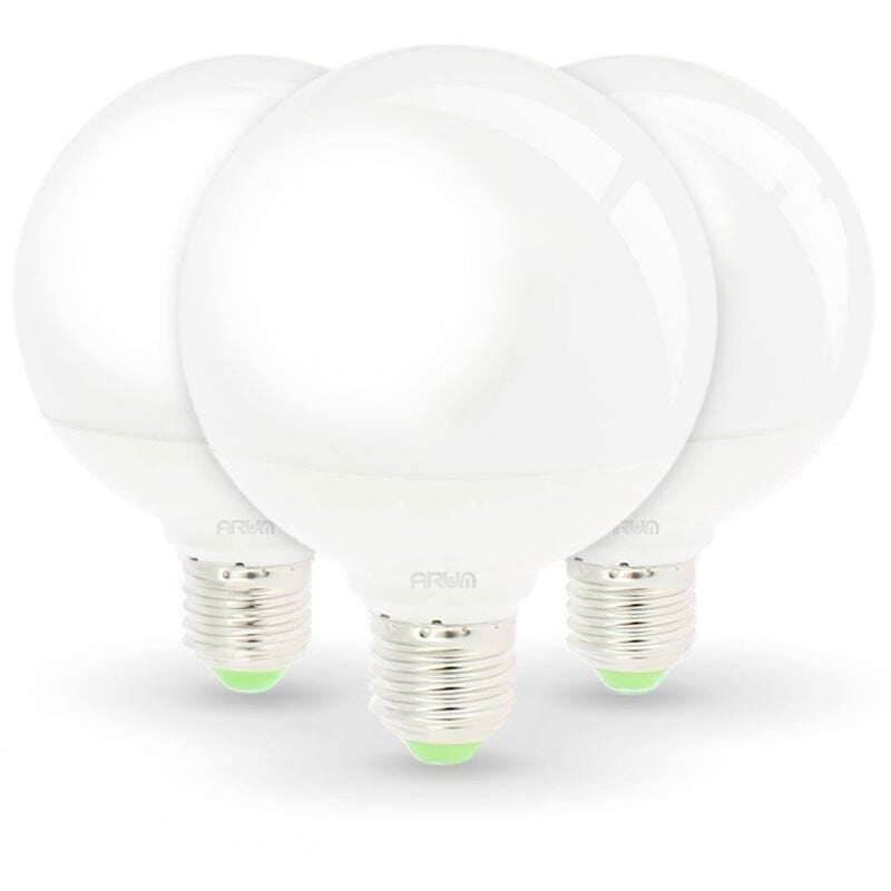 Set di 3 lampadine a globo a led E27 12W Eq 75W G95 Température de Couleur: Bianco neutro 4000K