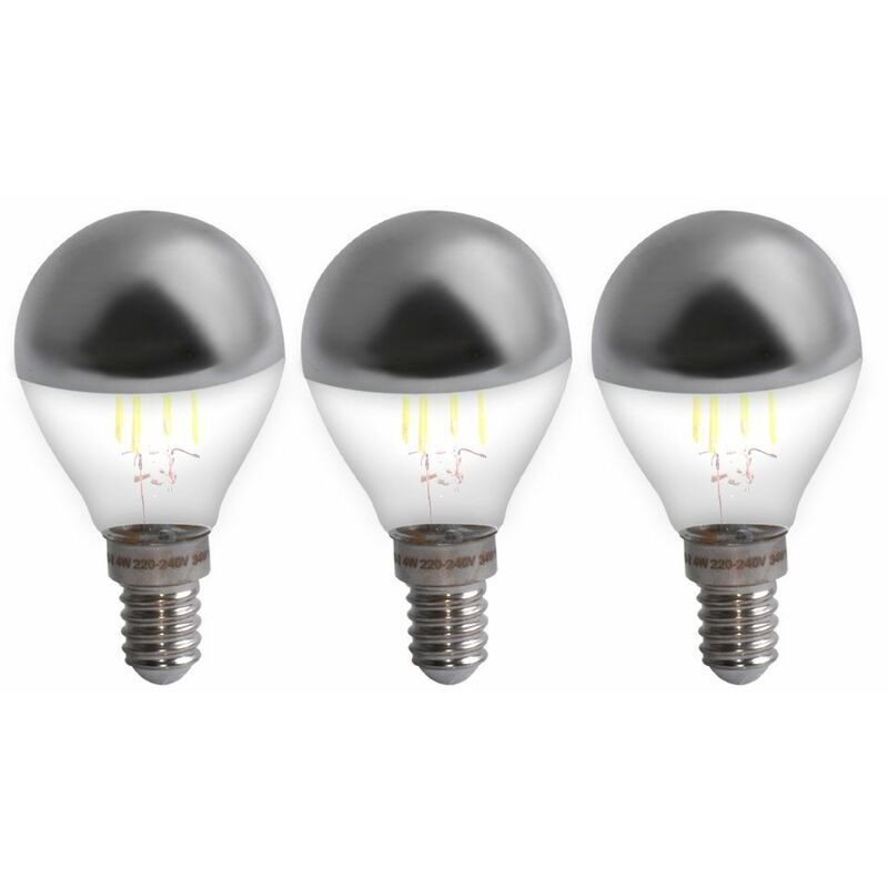 Image of Set di 3 lampadine a led da 4Watt con testa a filamento per specchietti retrovisori argento circa 400 lumen