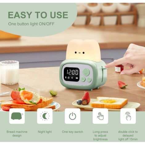 Set di 3 luci notturne a LED portatili per bambini, con timer per imparare a lavarsi i denti.