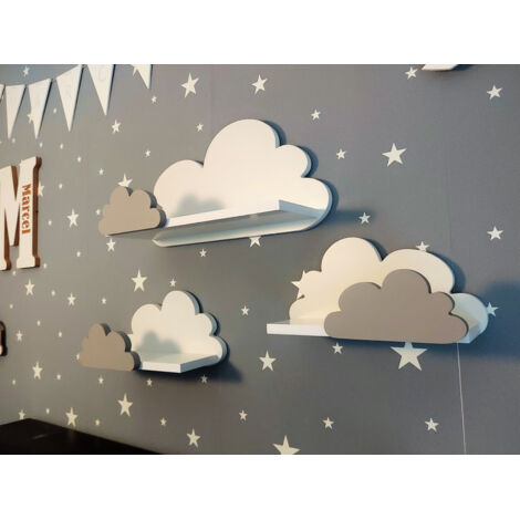 Set di 3 mensole Cloud FANTASY EXTRA - premium, grigio