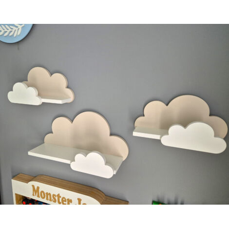 Set di 3 mensole Cloud Moli-Galaxy - Cappuccino