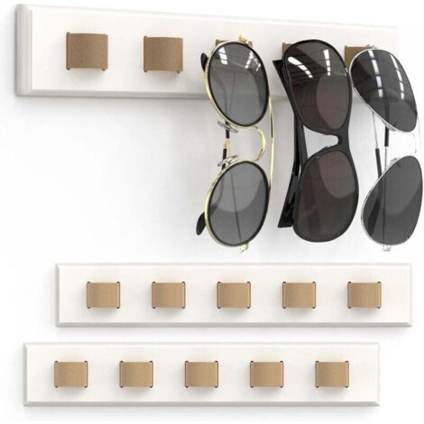 Set di 3 organizer da parete per occhiali da sole, portaocchiali in legno, portaocchiali per appendere più occhiali, per parete, decorazione per la casa