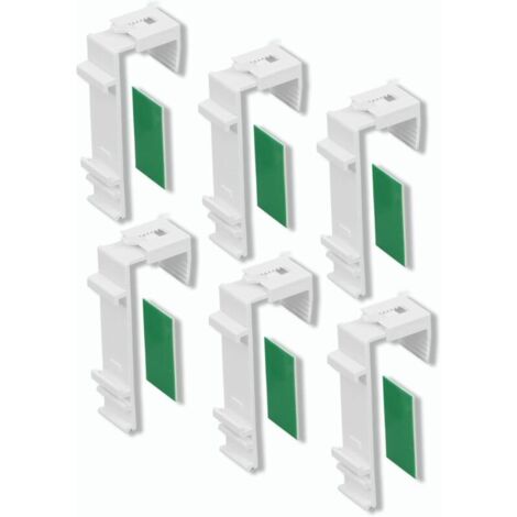 Set di 3 paia di staffe di fissaggio lunghe bianche per tende doppie con binario di supporto in tessuto separato, non è necessaria la foratura, 3 paia (6 pezzi)