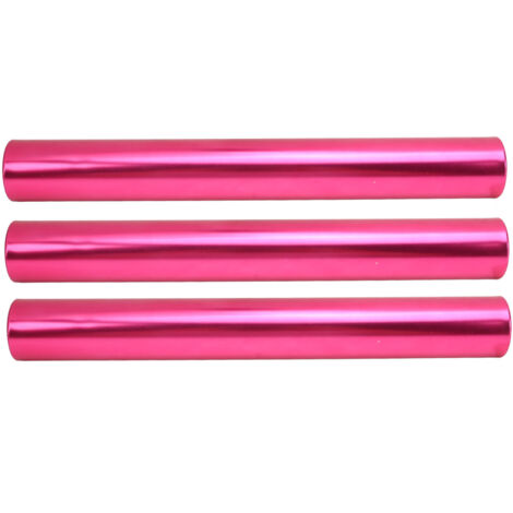 Set di 3 pali da staffetta in lega di alluminio per la corsa, attrezzatura ideale per squadre e gare di staffetta studentesca all'aperto. Colore: rosso rosa.