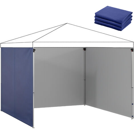 Set di 3 pannelli laterali con cerniera per gazebo 3 x 3 m, blu scuro