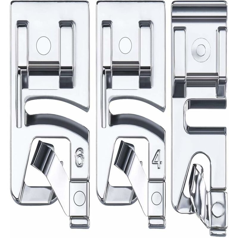 Set di 3 piedini per macchina da cucire con orlo