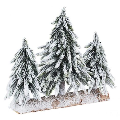 Set di 3 Pini Cimone Innevati (4 Pezzi)