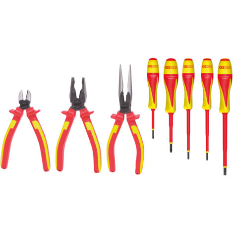 Set di 3 pinze ERGOTORQUE® e 5 cacciaviti isolati ULTIMATE®