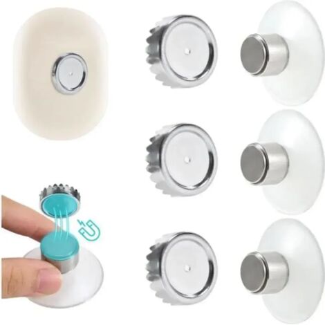 Set di 3 porta sapone magnetici, non è necessaria la foratura, porta sapone con ventosa, design semplice, forte adesione.