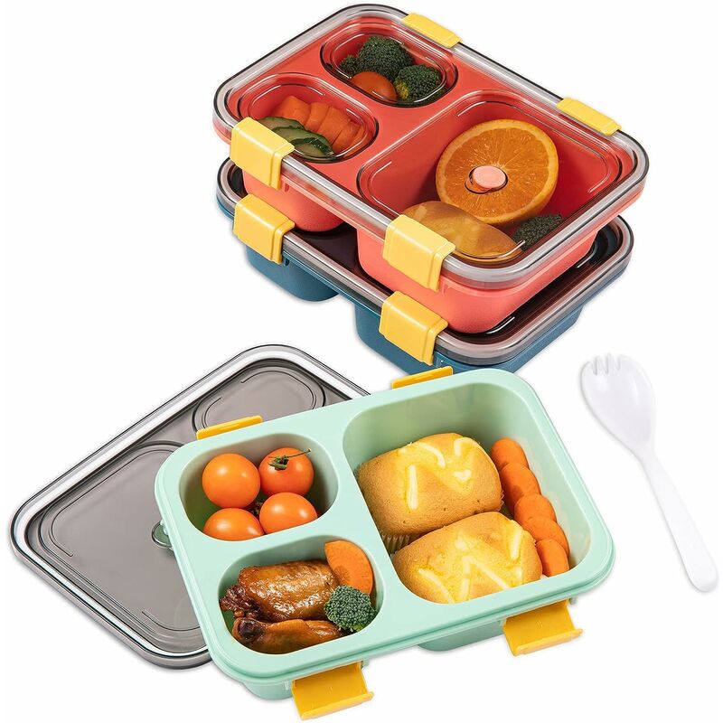 Set di 3 portapranzo Bento per bambini, adulti