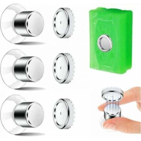 Set di 3 portasapone magnetici, portasapone a ventosa - Fissaggio forte, non è necessaria la foratura. Portasapone da doccia, portasapone magnetico in acciaio inossidabile per bagno e cucina.