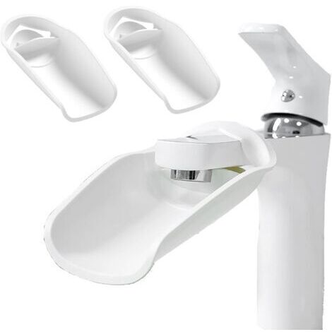 Set di 3 prolunghe per rubinetto in plastica per bambini, prolunghe per rubinetto, per lavare le mani di bambini e neonati, bianche